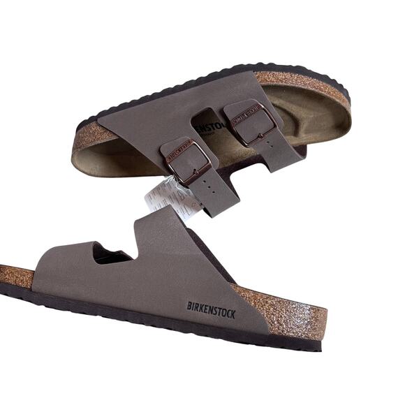 Birkenstock Arizona Birko-Flor Sandals Slides Birkibuc Mocha Men’s Size 10 NWT main image 6